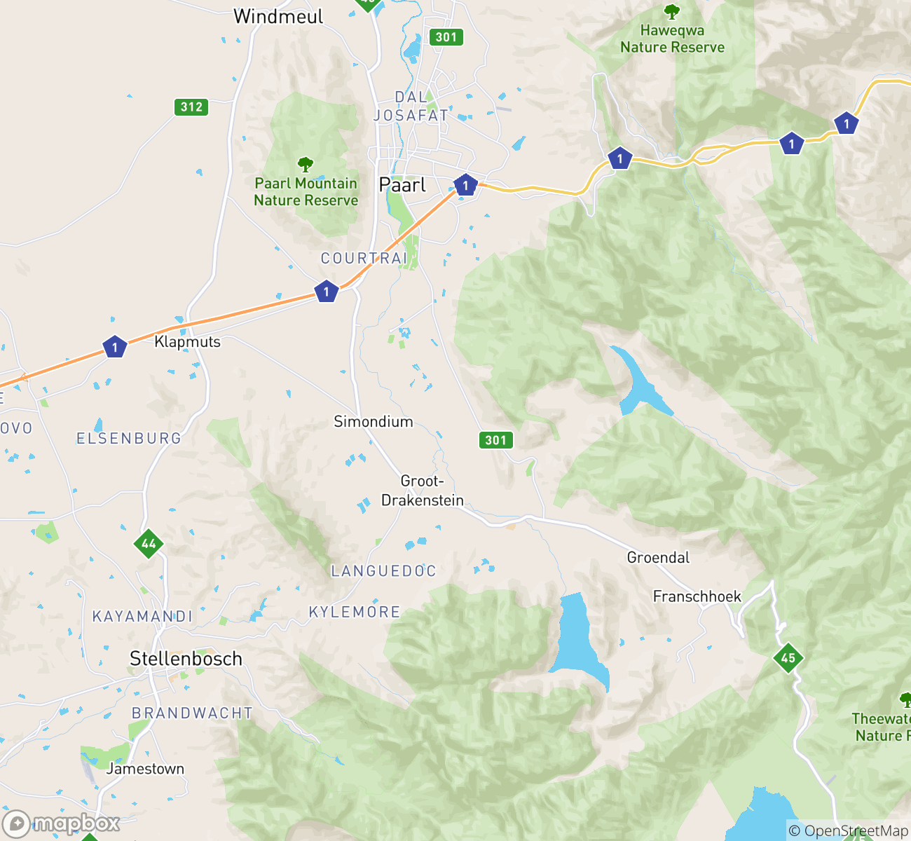 Cape Winelands Map