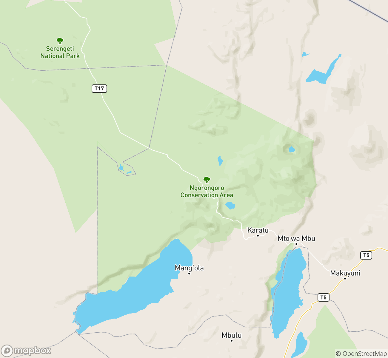 Ngorongoro Crater Map