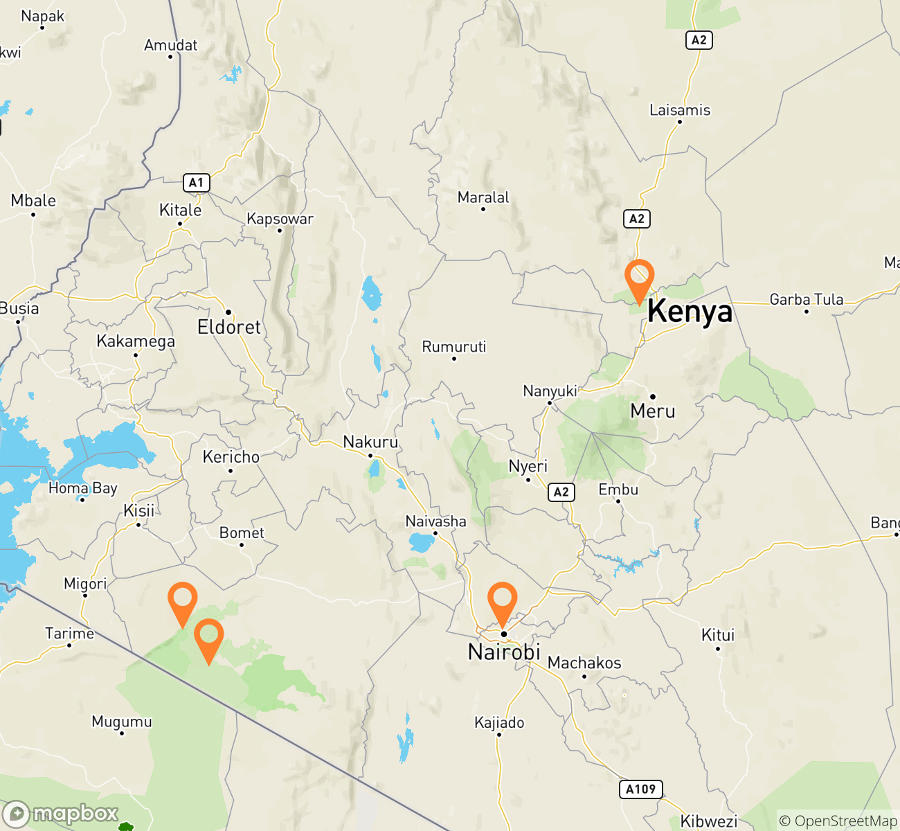 Scenic Kenya Sunset Safari Map