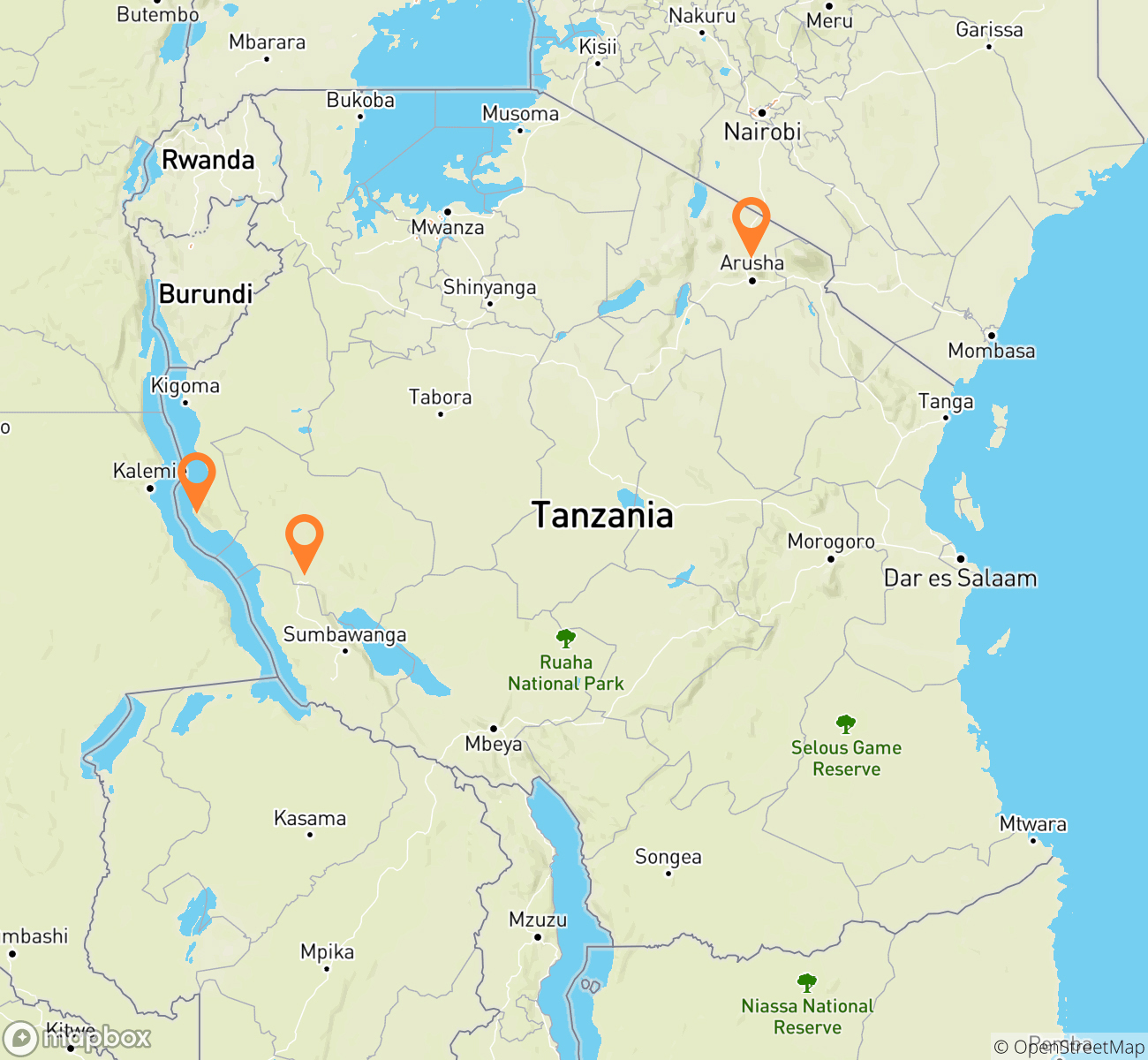 Secluded Tanzania Safari Map